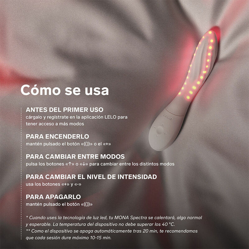 Lelo-Mona Spectra Masager Intim cu Lumină Roșie 3 LELO - MONA SPECTRA RED LIGHT INTIMATE MASSAGER RECHARGEABLE APP-CONTROLLED · Jucarii Cupluri (imaginea 3)