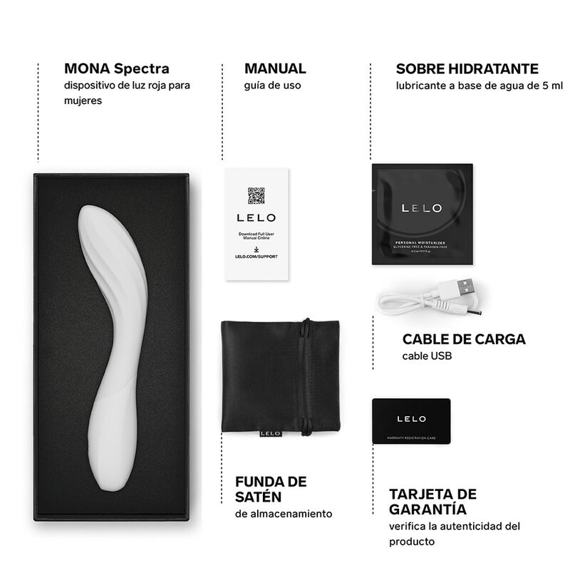 Lelo-Mona Spectra Masager Intim cu Lumină Roșie 6 LELO - MONA SPECTRA RED LIGHT INTIMATE MASSAGER RECHARGEABLE APP-CONTROLLED · Jucarii Cupluri (imaginea 6)