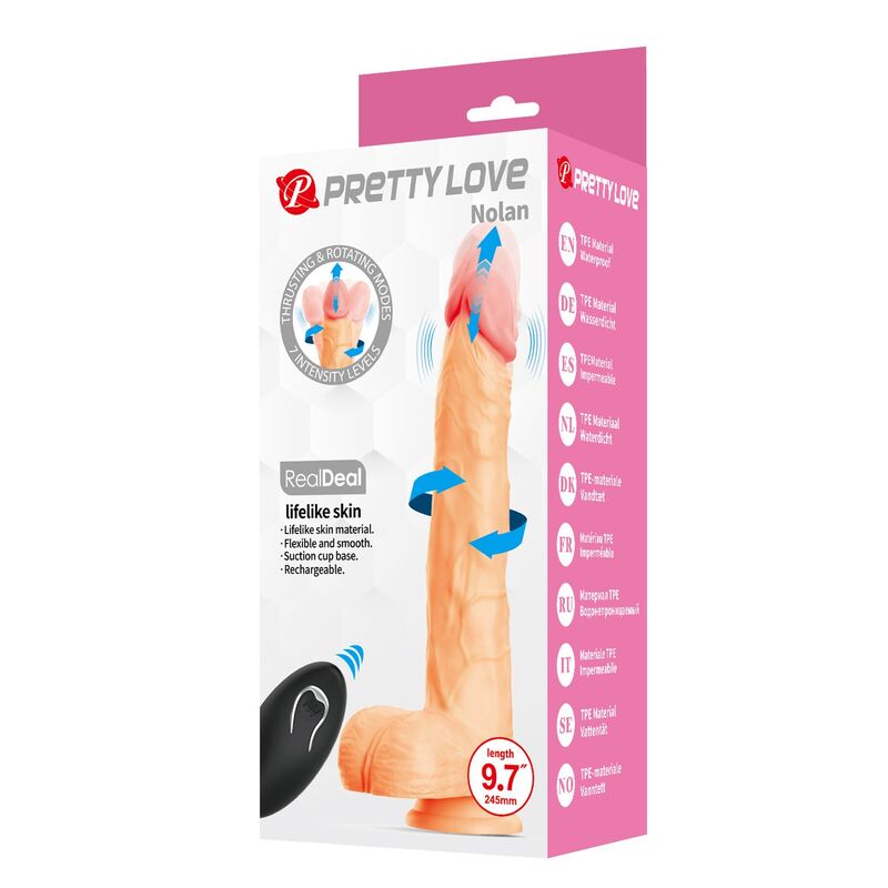 Pretty Love-Nolan Dildo Vibrator cu Telecomandă 24,5 cm 8 PRETTY LOVE - NOLAN THRUSTING & ROTATING VIBRATING DILDO REMOTE CONTROL 24.5 CM Ø 5 CM NATURAL · Vibratoare (imaginea 8)