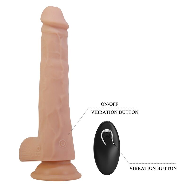 PRETTY LOVE - MILES THRUSTING & ROTATING VIBRATING DILDO REMOTE CONTROL 23.5 CM Ø 4.8 CM NATURAL · Dildo & Stimulatoare (imaginea 5)