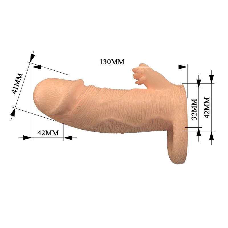 PRETTY LOVE - RODERIC PENIS EXTENSION SLEEVE 13 CM Ø 3.8 CM NATURAL · Inele & Mansoane Penis (imaginea 5)