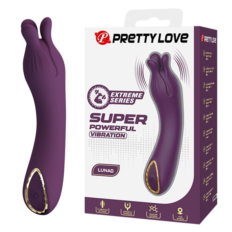 Pretty Love-Lunao Vibrator cu Cap Dublu Flexibil Mov