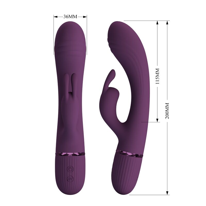 PRETTY LOVE - ROCCO RECHARGEABLE RABBIT VIBRATOR 10 FUNCTIONS PURPLE · Vibratoare (imaginea 3)