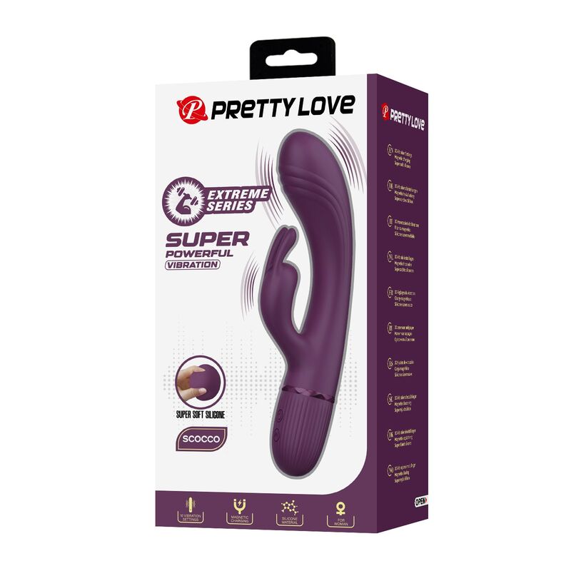 PRETTY LOVE - ROCCO RECHARGEABLE RABBIT VIBRATOR 10 FUNCTIONS PURPLE · Vibratoare (imaginea 4)
