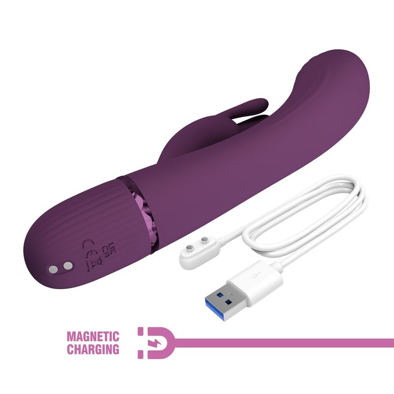 PRETTY LOVE - ROCCO RECHARGEABLE RABBIT VIBRATOR 10 FUNCTIONS PURPLE · Vibratoare (imaginea 5)