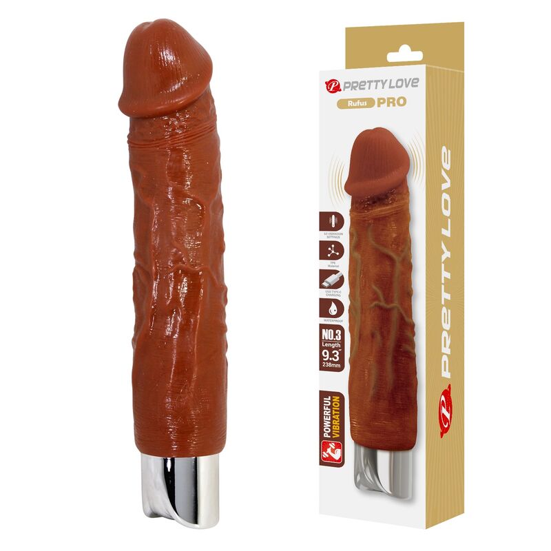 Pretty Love-Pro Vibrator Realist 23,5 cm Maro 430 Pretty Love-Pro Vibrator Realist 23,5 cm Maro