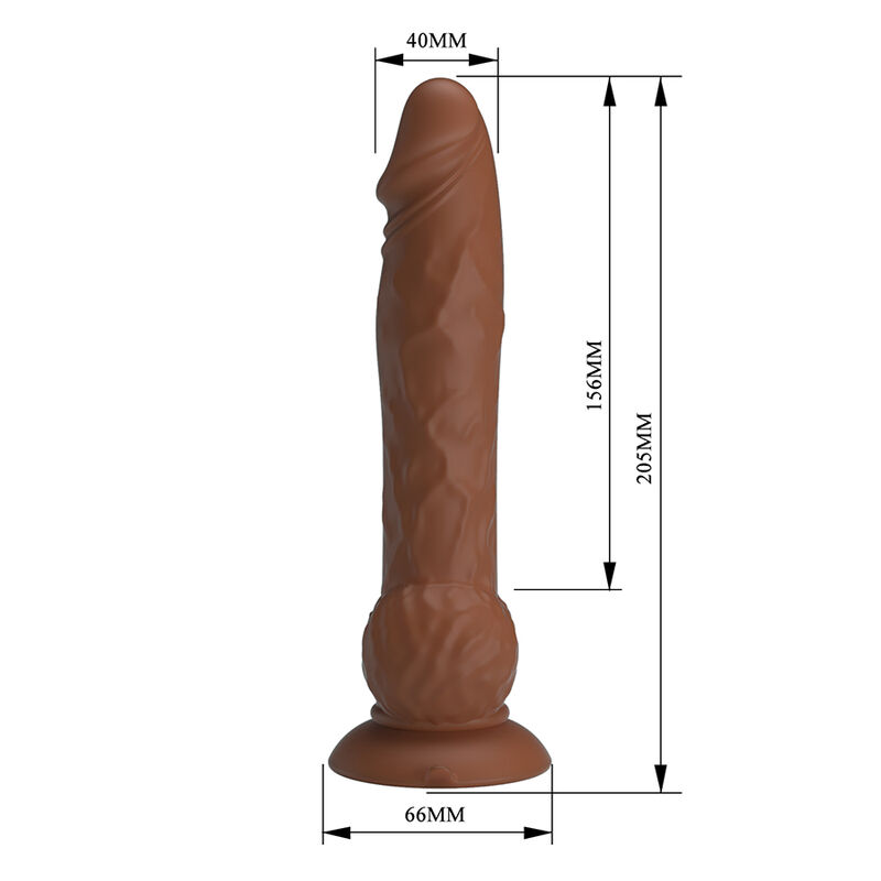 PRETTY LOVE - EREN THRUSTING VIBRATING DILDO 20.5 CM Ø 4.5 CM BROWN · Vibratoare (imaginea 5)