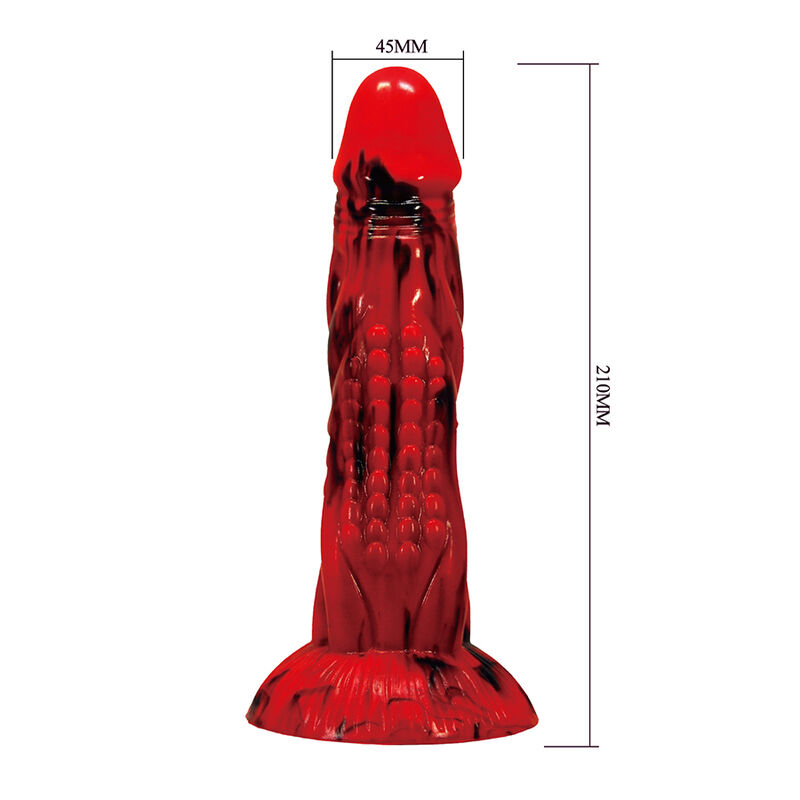 POWER MONSTERS - MINOTAUR FANTASY DILDO WITH SUCTION CUP 21 CM Ø 5 CM RED & BLACK · Dildo & Stimulatoare (imaginea 7)