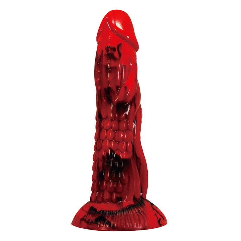POWER MONSTERS - MINOTAUR FANTASY DILDO WITH SUCTION CUP 21 CM Ø 5 CM RED & BLACK · Dildo & Stimulatoare (imaginea 4)