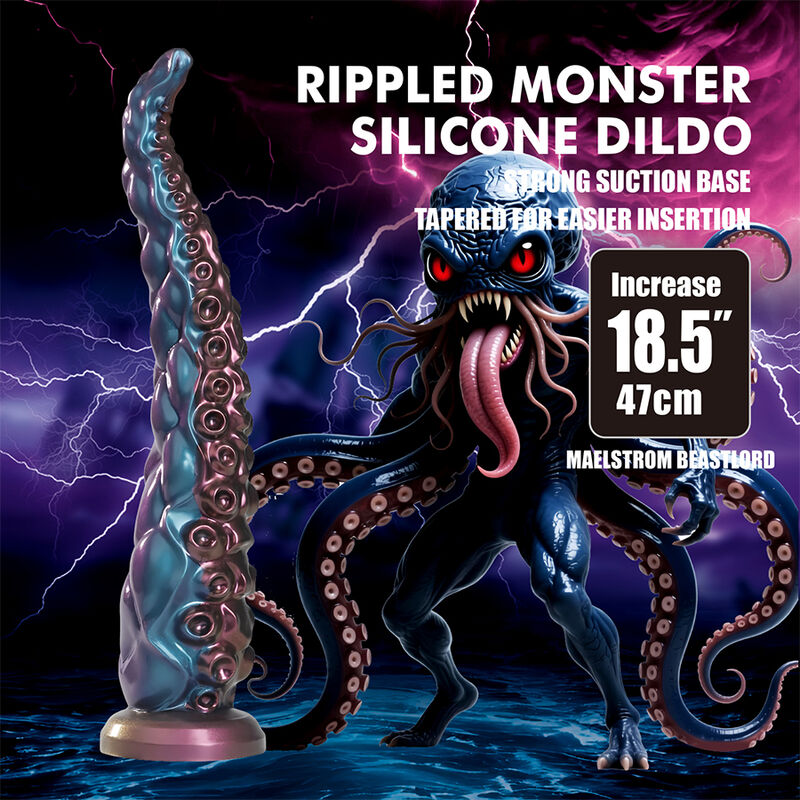 Power Monsters-Abyssal Tentacle Dildo Fantezie 46 cm 3 POWER MONSTERS - ABYSSAL TENTACLE TRICOLOR FANTASY SILICONE DILDO 46 CM Ø 7 CM · Dildo & Stimulatoare (imaginea 3)