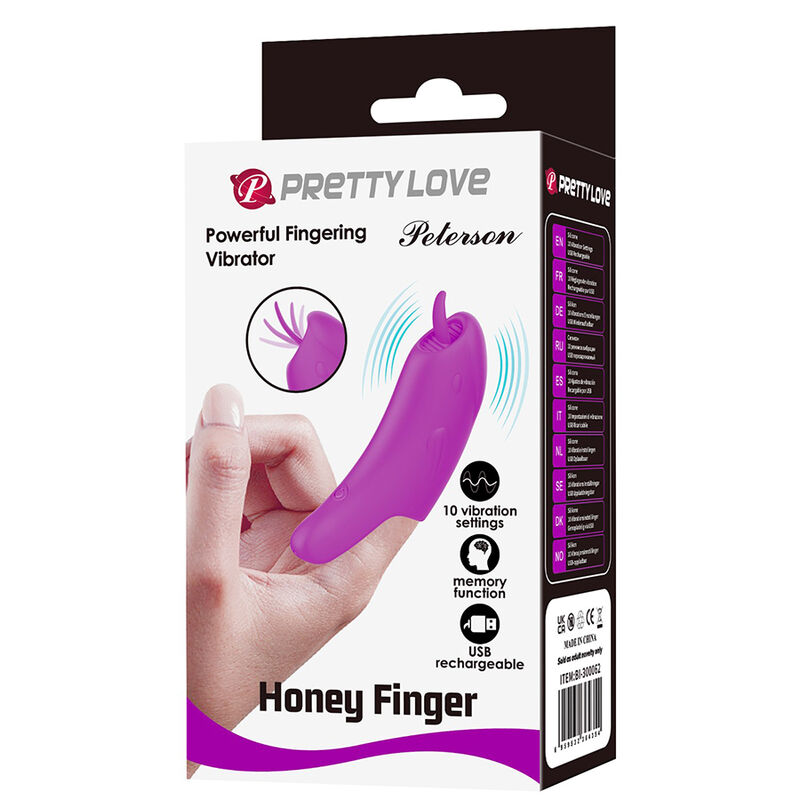 PRETTY LOVE - PETERSON HONEY FINGER RECHARGEABLE FINGER VIBRATOR PURPLE · Vibratoare (imaginea 3)