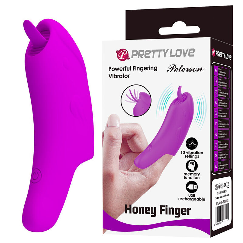PRETTY LOVE - PETERSON HONEY FINGER RECHARGEABLE FINGER VIBRATOR PURPLE · Vibratoare