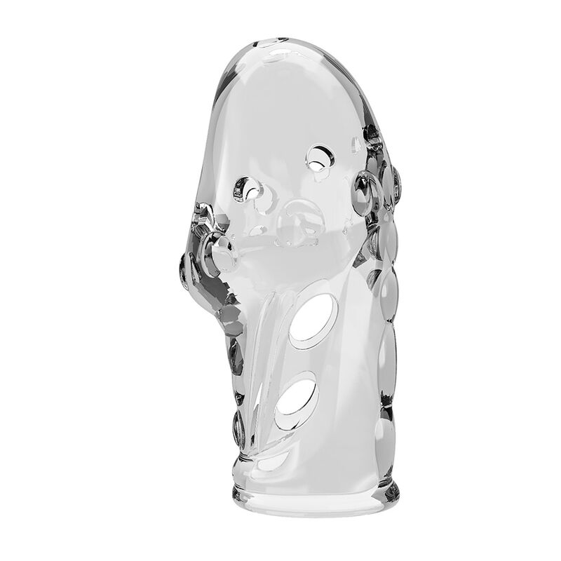 Pretty Love-Rocker Manșon Texturat pentru Penis Transparent 3 PRETTY LOVE - ROCKER PENIS SLEEVE GET YOUR PENIS THICKER TRANSPARENT · Inele & Mansoane Penis (imaginea 3)