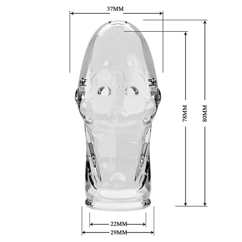 Pretty Love-Rocker Manșon Texturat pentru Penis Transparent 4 PRETTY LOVE - ROCKER PENIS SLEEVE GET YOUR PENIS THICKER TRANSPARENT · Inele & Mansoane Penis (imaginea 4)
