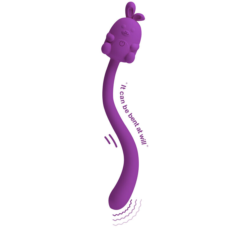 PRETTY LOVE - CUTE BUNNY FLIRTING STICK FLEXIBLE VIBRATOR USB RECHARGEABLE PURPLE · Vibratoare (imaginea 9)