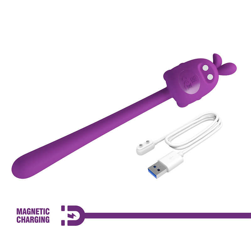 PRETTY LOVE - CUTE BUNNY FLIRTING STICK FLEXIBLE VIBRATOR USB RECHARGEABLE PURPLE · Vibratoare (imaginea 10)