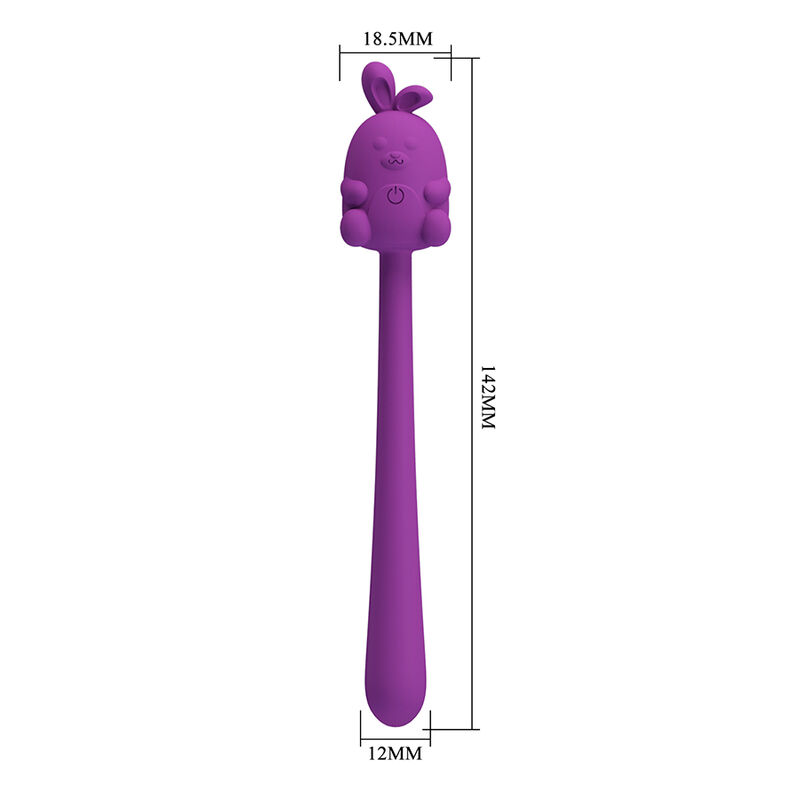 PRETTY LOVE - CUTE BUNNY FLIRTING STICK FLEXIBLE VIBRATOR USB RECHARGEABLE PURPLE · Vibratoare (imaginea 5)