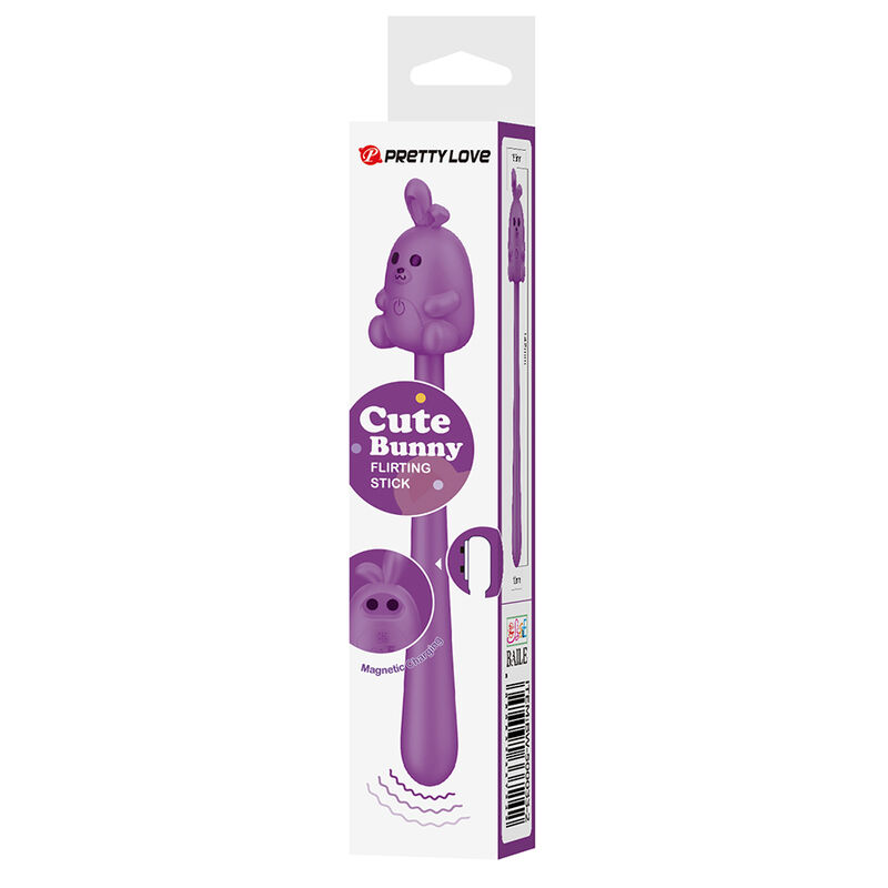 PRETTY LOVE - CUTE BUNNY FLIRTING STICK FLEXIBLE VIBRATOR USB RECHARGEABLE PURPLE · Vibratoare (imaginea 6)