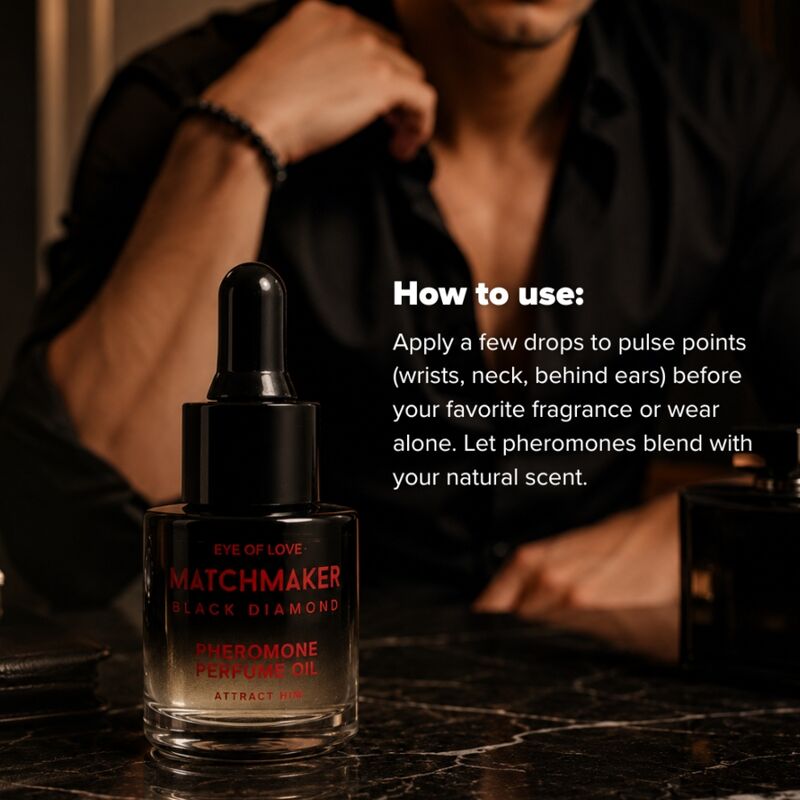 EYE OF LOVE - MATCHMAKER BLACK DIAMOND PHEROMONE PERFUME OIL 20 ML · Masaj Erotic (imaginea 3)