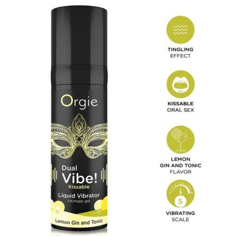 Orgie-Dual Vibe Vibrator Lichid Gin Tonic cu Lămâie 15 ml