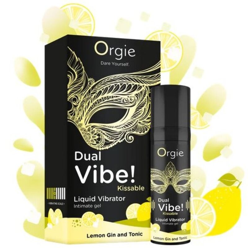 ORGIE - DUAL VIBE! LEMON GIN AND TONIC KISSABLE LIQUID VIBRATOR 15 ML · Afrodisiace Femei (imaginea 3)