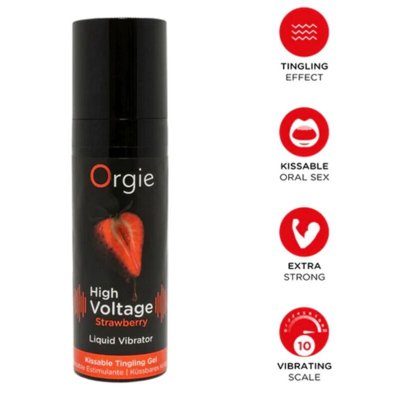 Orgie-High Voltage Vibrator Lichid Extra Puternic Căpșuni 384 Orgie-High Voltage Vibrator Lichid Extra Puternic Căpșuni