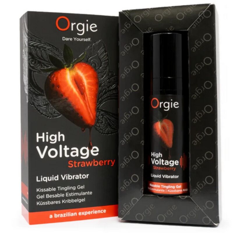 ORGIE - HIGH VOLTAGE STRAWBERRY EXTRA STRONG KISSABLE LIQUID VIBRATOR 15 ML · Afrodisiace Femei (imaginea 3)