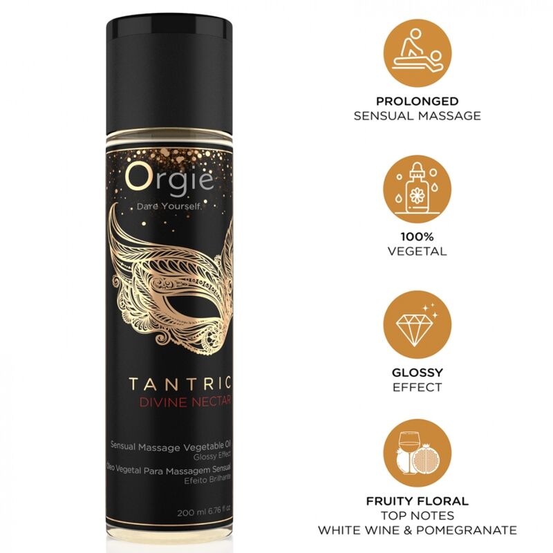 Orgie-Tantric Divine Nectar Ulei Vegetal de Masaj 200 ml