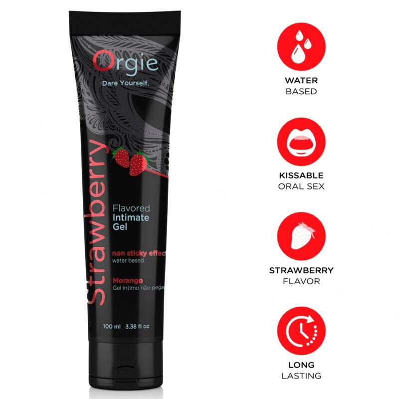 Orgie-Lube Tube Lubrifiant cu Aromă de Căpșuni 100 ml