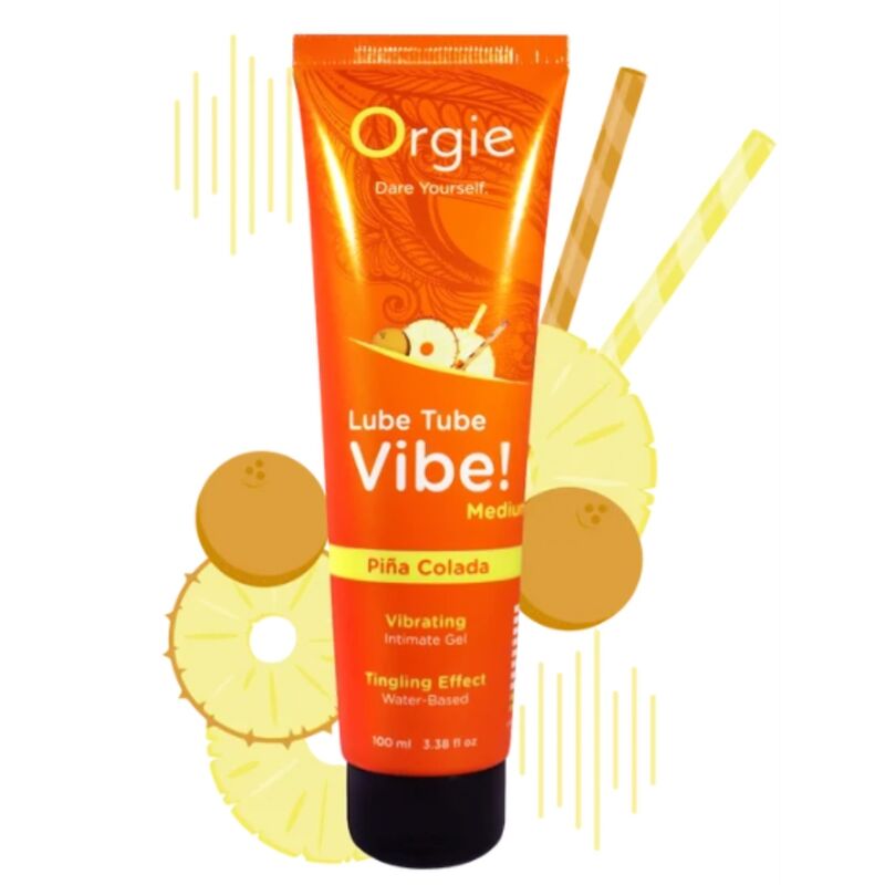 ORGIE - LUBE TUBE VIBE! PIÑA COLADA KISSABLE INTIMATE GEL MEDIUM TINGLING 100 ML · Lubrifiant (imaginea 4)