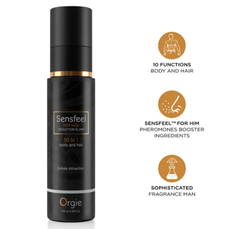 ORGIE - SENSFEEL FOR MAN SEDUCTION ELIXIR 10 IN 1 BODY AND HAIR 100 ML · Sex Oral & Corp