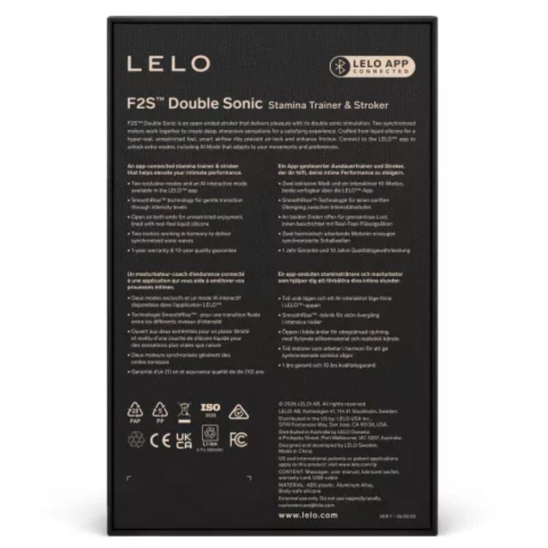 LELO - F2S DOUBLE SONIC MALE STROKER WITH DUAL SONIC STIMULATION TEAL · Masturbatoare (imaginea 5)