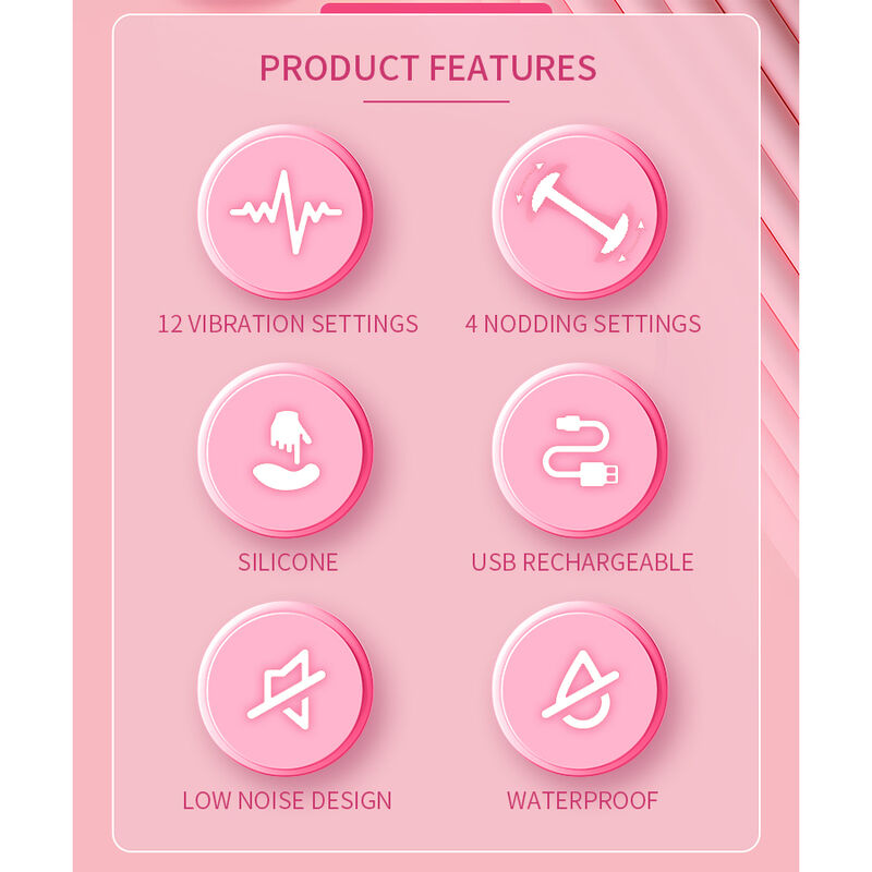 Pretty Love-Duden Vibrator Silicon cu Mișcare Oscilantă Roz 8 PRETTY LOVE - DUDEN RECHARGEABLE SILICONE VIBRATOR 12 VIBRATION MODES AND 3 ROCKING MODES PINK · Vibratoare (imaginea 8)