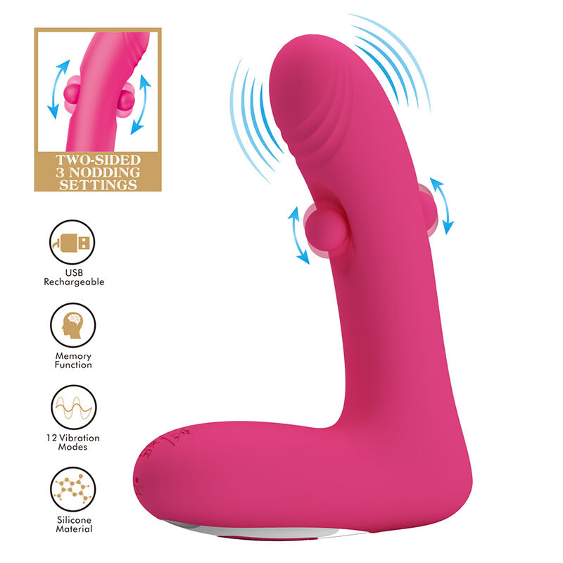 Pretty Love-Duden Vibrator Silicon cu Mișcare Oscilantă Roz 3 PRETTY LOVE - DUDEN RECHARGEABLE SILICONE VIBRATOR 12 VIBRATION MODES AND 3 ROCKING MODES PINK · Vibratoare (imaginea 3)