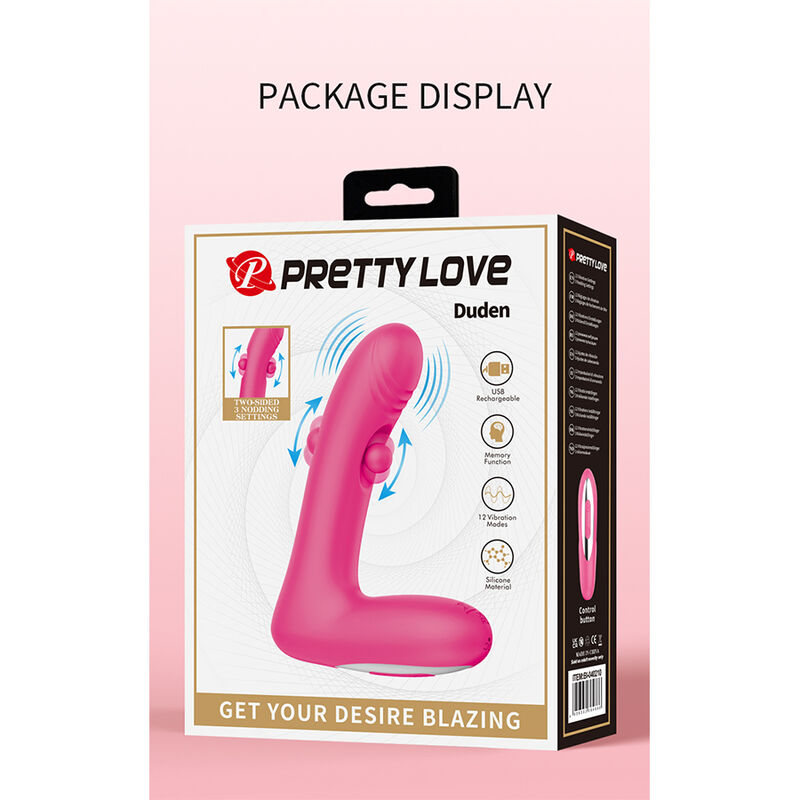 Pretty Love-Duden Vibrator Silicon cu Mișcare Oscilantă Roz 9 PRETTY LOVE - DUDEN RECHARGEABLE SILICONE VIBRATOR 12 VIBRATION MODES AND 3 ROCKING MODES PINK · Vibratoare (imaginea 9)