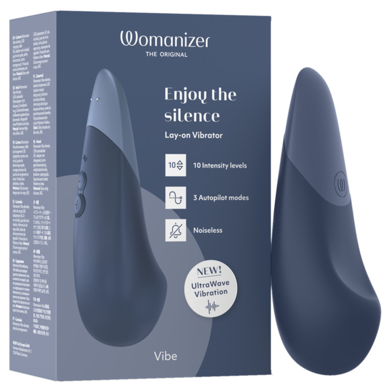 Womanizer-Vibe Lay-on Vibrator Silențios Albastru 175 Womanizer-Vibe Lay-on Vibrator Silențios Albastru