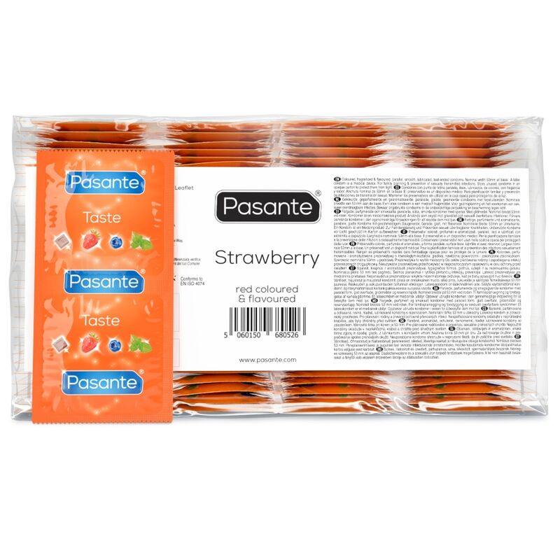 Pasante-Prezervative cu Aromă de Căpșuni, Pachet 144 Bucăți-Latex