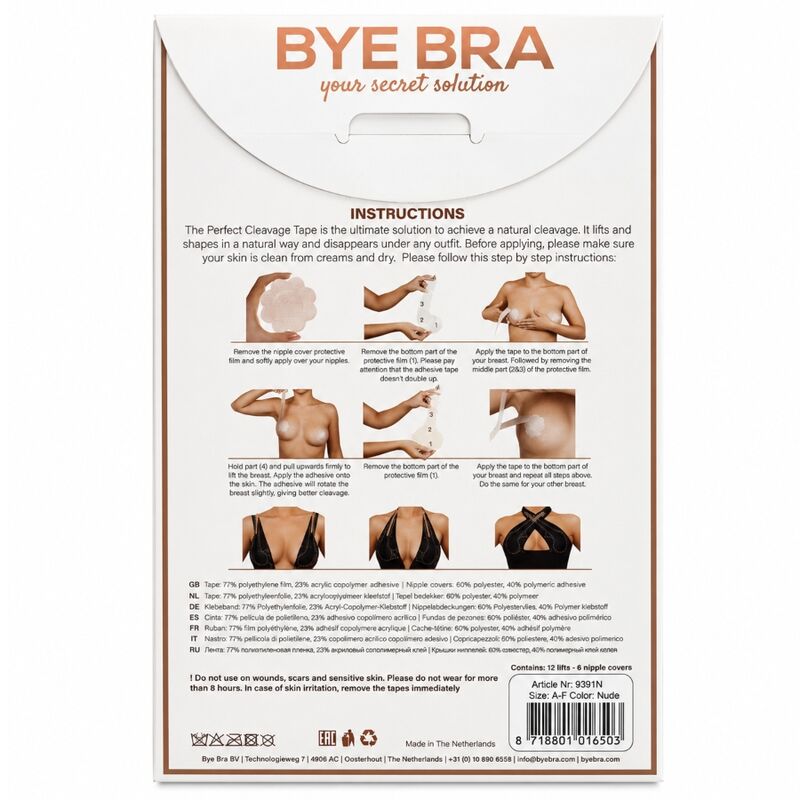 Bye Bra - Tapes-Bandă de Ridicare + Huse pentru Sârcuri Cup A-f · Lenjerie Sexy Femei (imaginea 4)